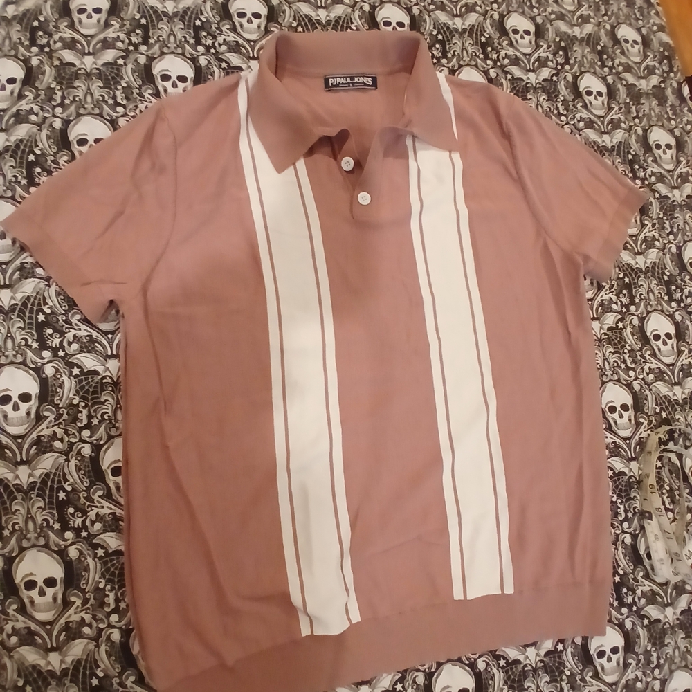 Paul Jones Pink and White Polo Shirt